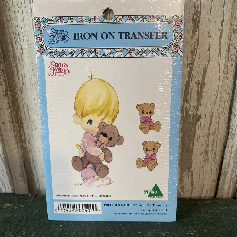 Precious Moments Teddy Boy #401 Iron On Transfer Spectrix Multi-Craft‎ NIP